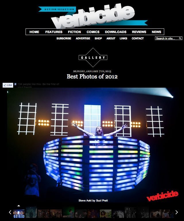 Verbicide Magazine's Best Music photos of 2012 featuring Steve Aoki