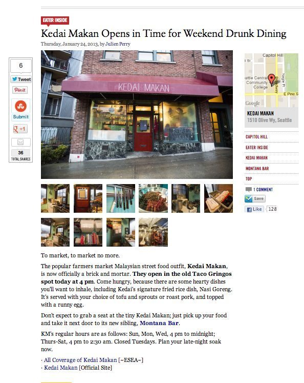 Kedai Makan Malaysian Cuisine in Capitol Hill, Seattle